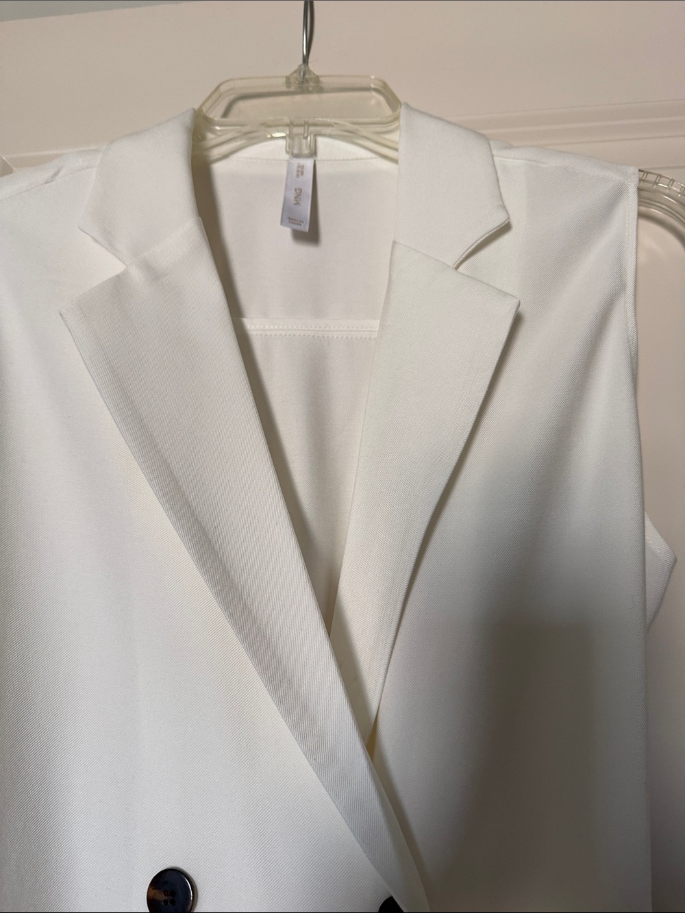 Mango White Sleeveless Double-Breasted Maxi Dress with Belt - Picture 2 of 3
